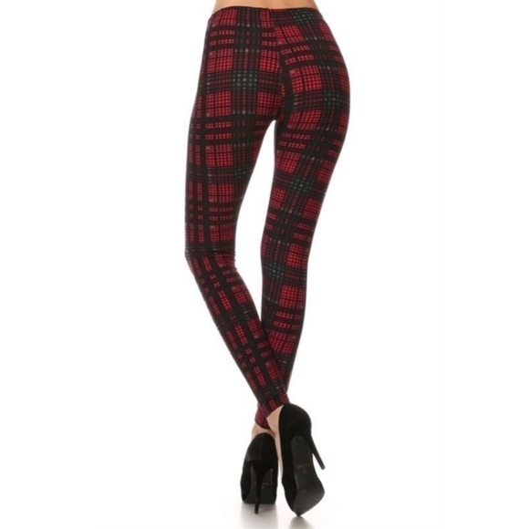LEGGINGS DEPOT Red & Green Check Plaid Christmas Plus Size 12 NWT - Picture 4 of 5
